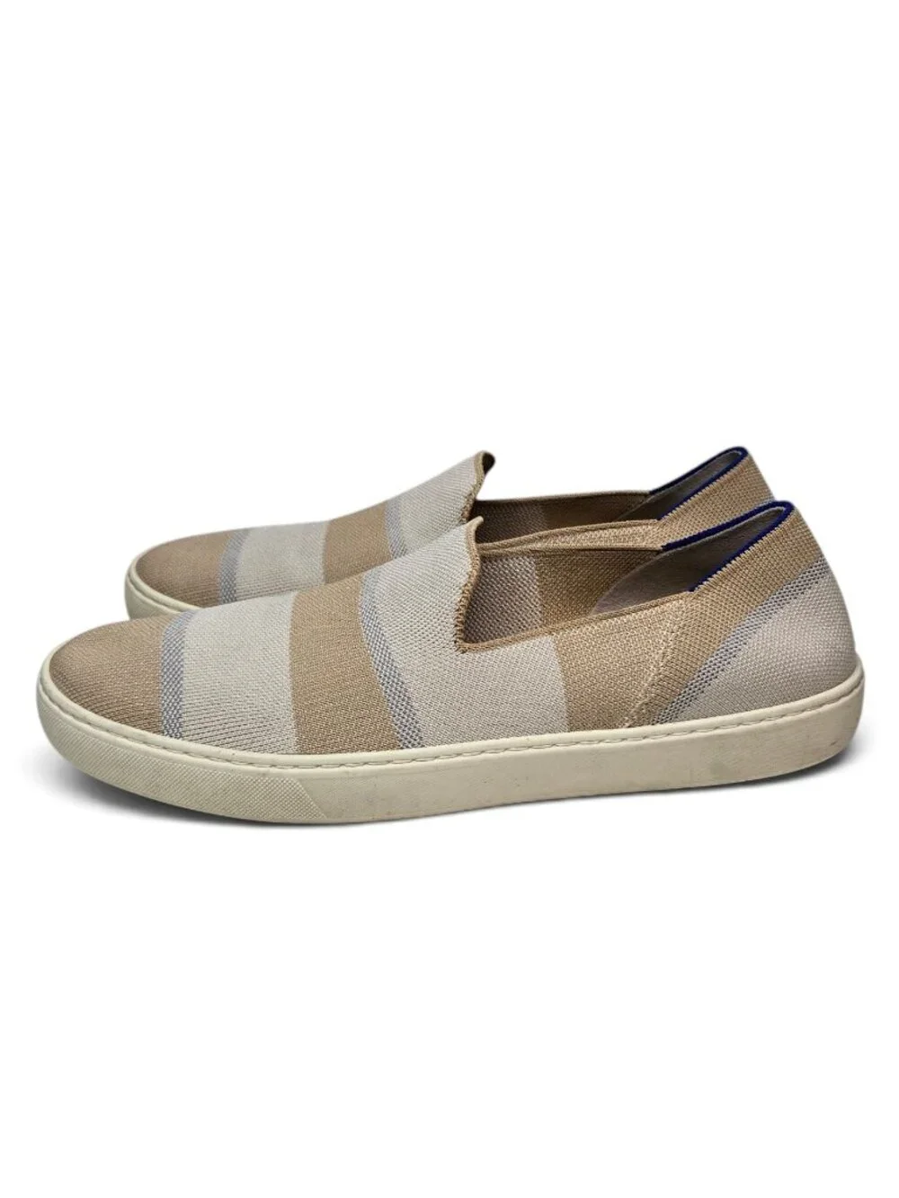 Rothy's The Birch Stripe Slip On Loafer Womens Neutral Canvas Retired Style 13